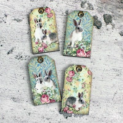 Easter labels - set of 4 pcs, motif # 1