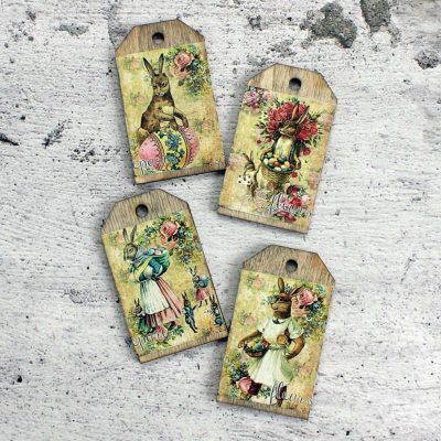 Easter labels - set of 4 pcs, motif # 2