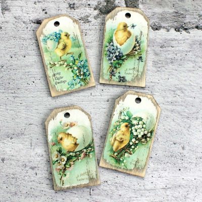 Easter labels - set of 4 pcs, motif # 3