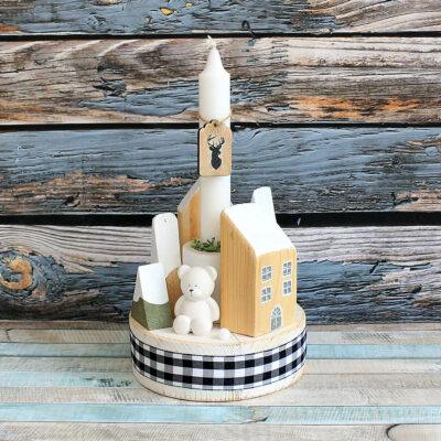 Candlestick with houses