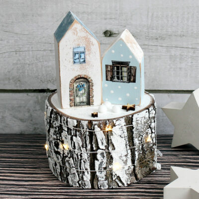 Winter houses with lights #6