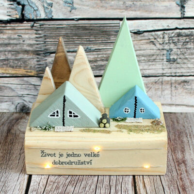 A tent city with lights