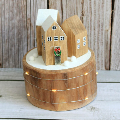 Winter houses with lights #7