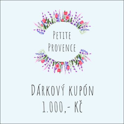 Elektronický dárkový poukaz PetiteProvence.cz na nákup zboží v hodnotě 1000 Kč