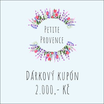 Elektronický dárkový poukaz PetiteProvence.cz na nákup zboží v hodnotě 2000 Kč