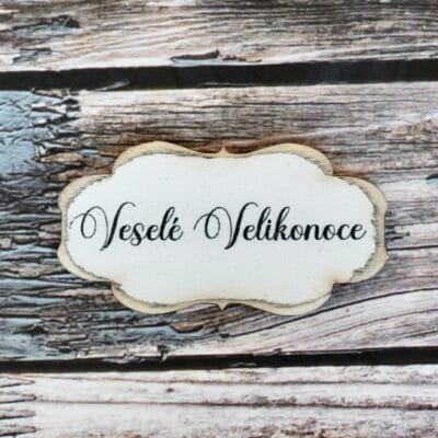 Cedulka "veselé Velikonoce"