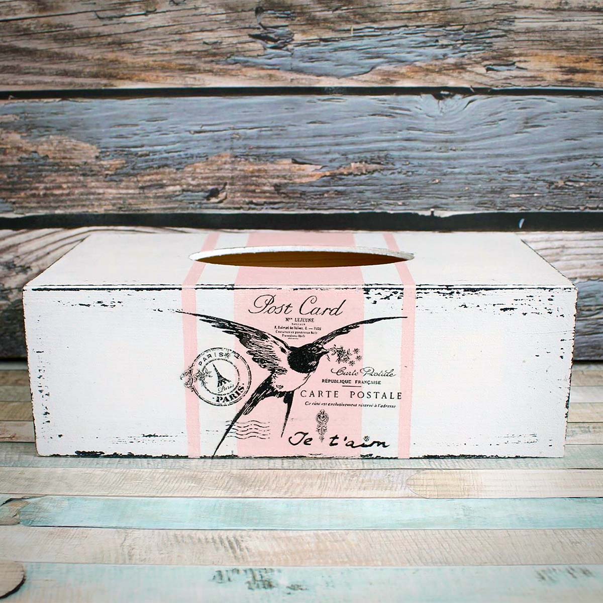decorations-0014 PetiteProvence.cz, Handkerchief box Pink Bird, decorations-0014