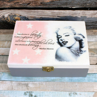 Box - jewelry box, Monroe motif