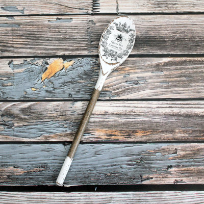 Decorative wooden spoon - bee motif