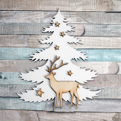 Big tree - white with deer