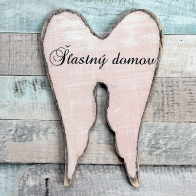 Large wings - pink Happy home