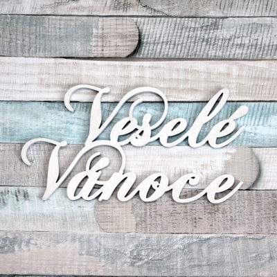 Inscription Veselé Vánoce - white