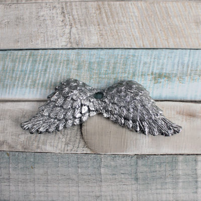 Silver wings with glitter